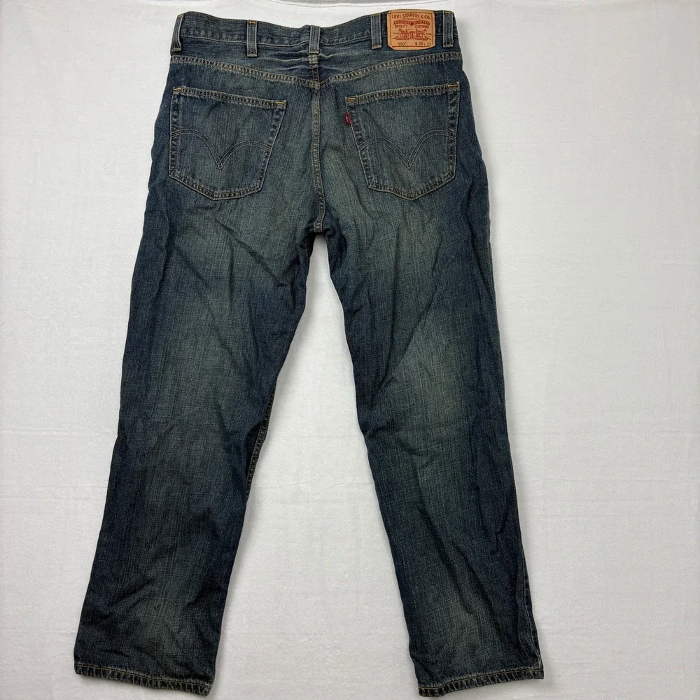 Levis 550 Relaxed Fit Jeans Mens 38x32 Dark Wash Blue Denim 100% Cotton N4